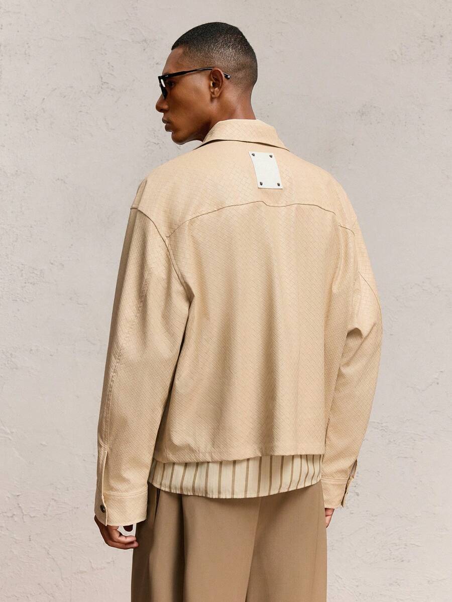 AKNOTIC Party Men's Woven Slim Fit Casual Turndown Collar Plain Thin Jacket, Long Sleeve Lightweight Jacket, Suitable For Autumn Work, Old Money, Boyfriend Gifts