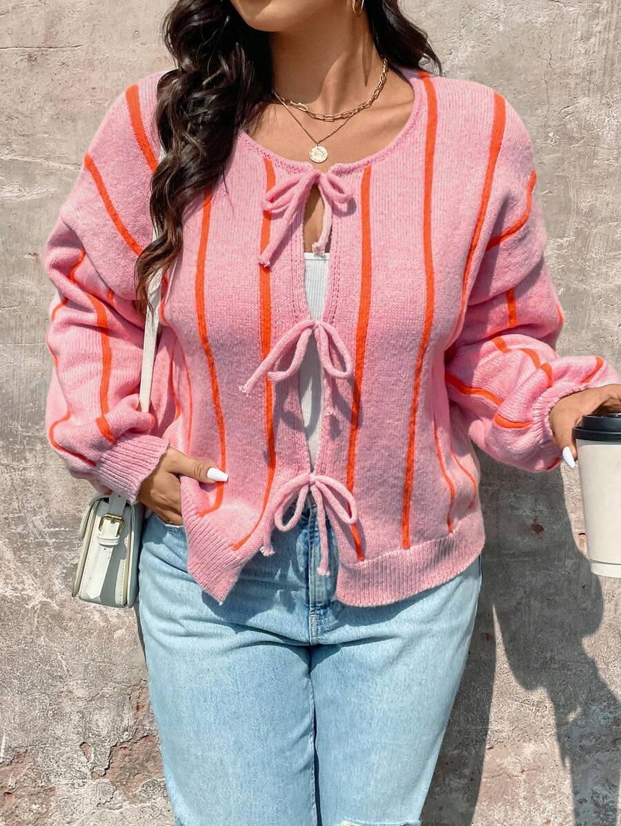SHEIN LUNE Plus Size Women's Autumn Winter Casual Warm Home Comfortable Soft Sequin Spliced Shiny Christmas Party Gathering Cardigan Outerwearbusiness Casual Woman,Holiday Outfits,Country Tops