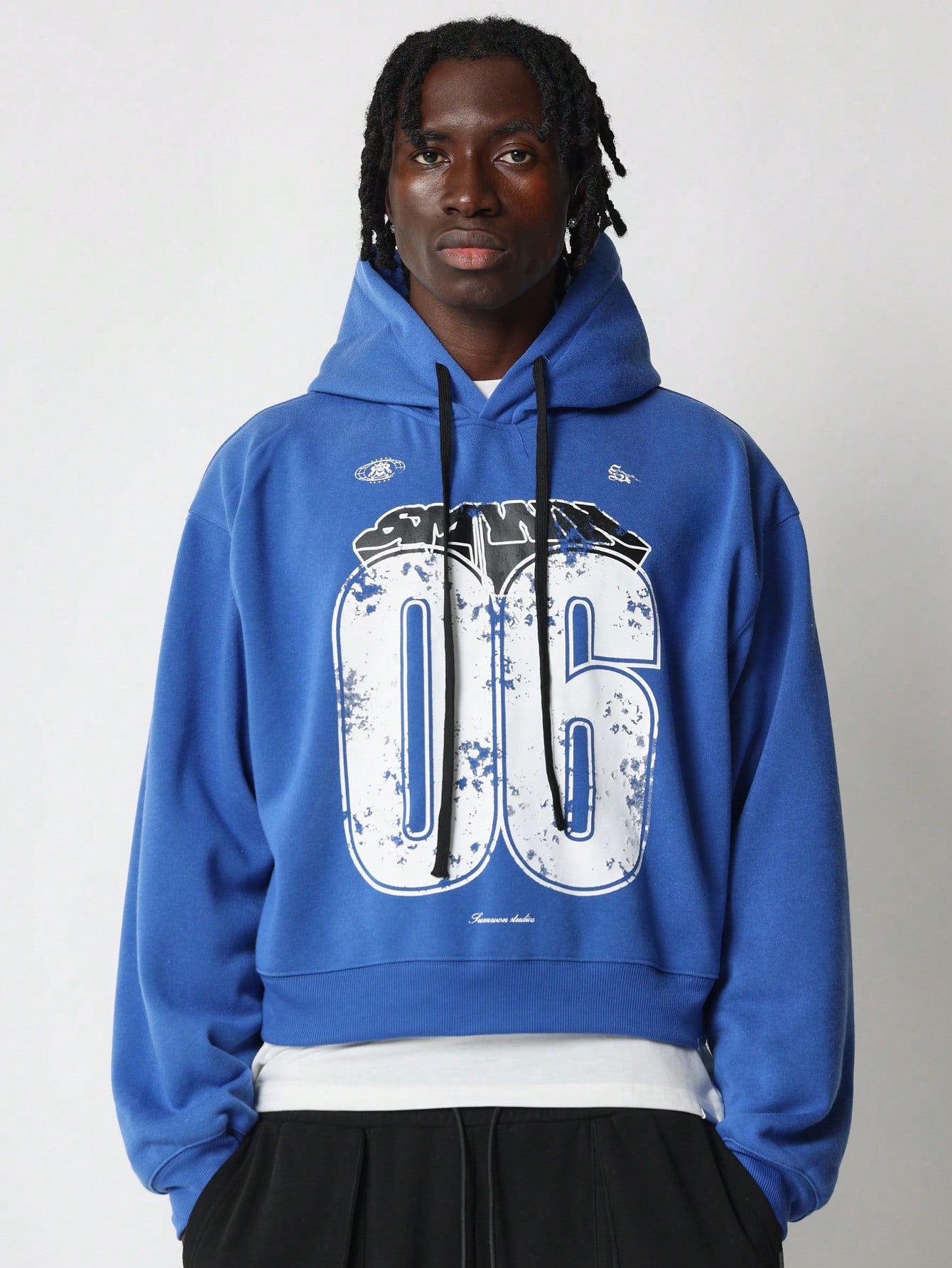 Athletic Street Style Cropped Pullover Hoodie With Vintage