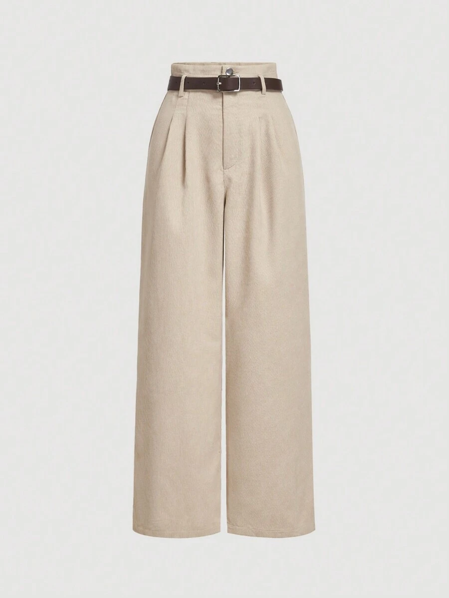 SHEIN MOD Effen kleur damesbroek met wijde pijpen en knopen aan de voorkant, casual dagelijkse kleding, winterbroeken, retro broeken, westernkleding voor dames, countryoutfits, uitgaansoutfits