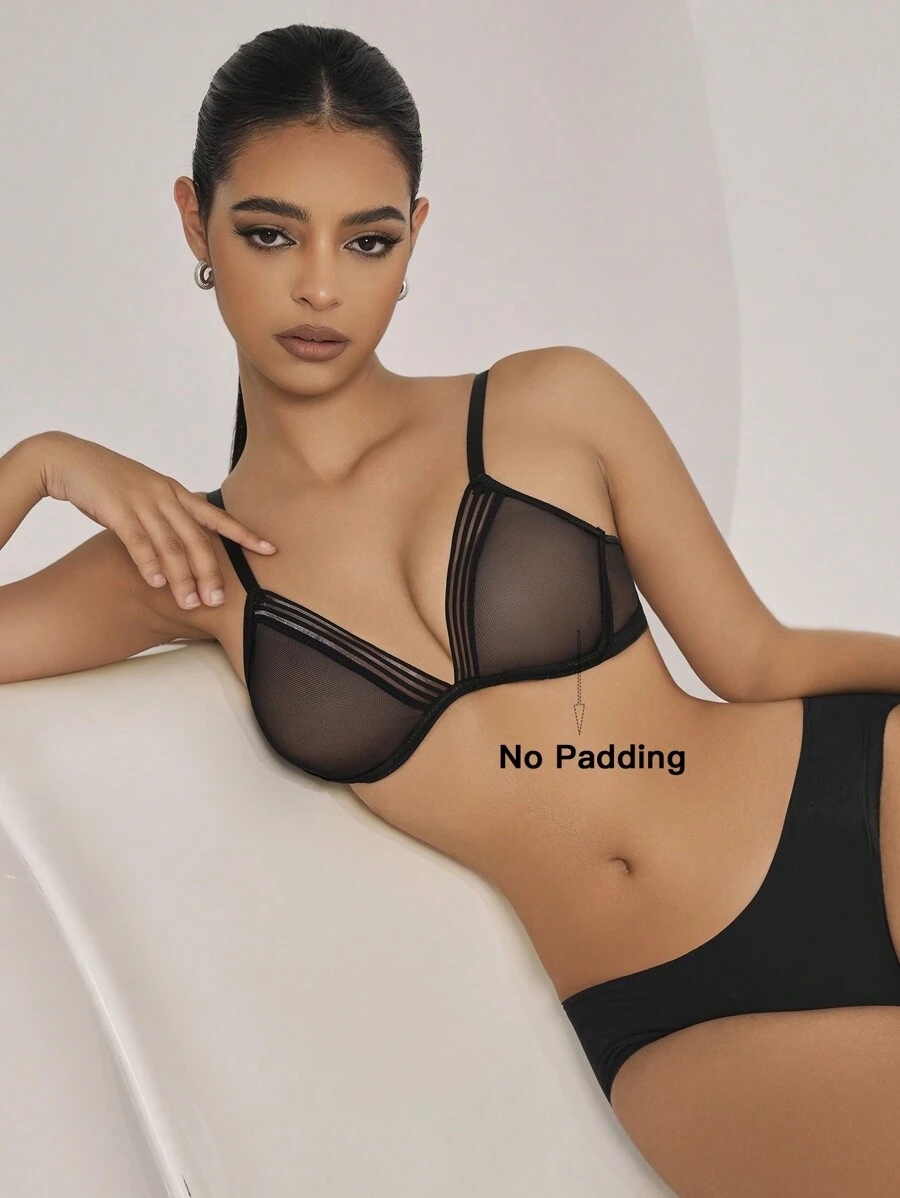 SHEIN Reggiseno In Mesh Prospettico Per Lingerie Da Donna