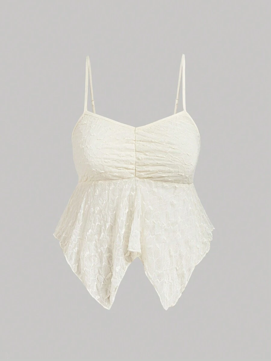 SHEIN MOD Plus Size Lace Camisole Top, Minimalist Fashion Casual Daily Solid Color,Valentine Day