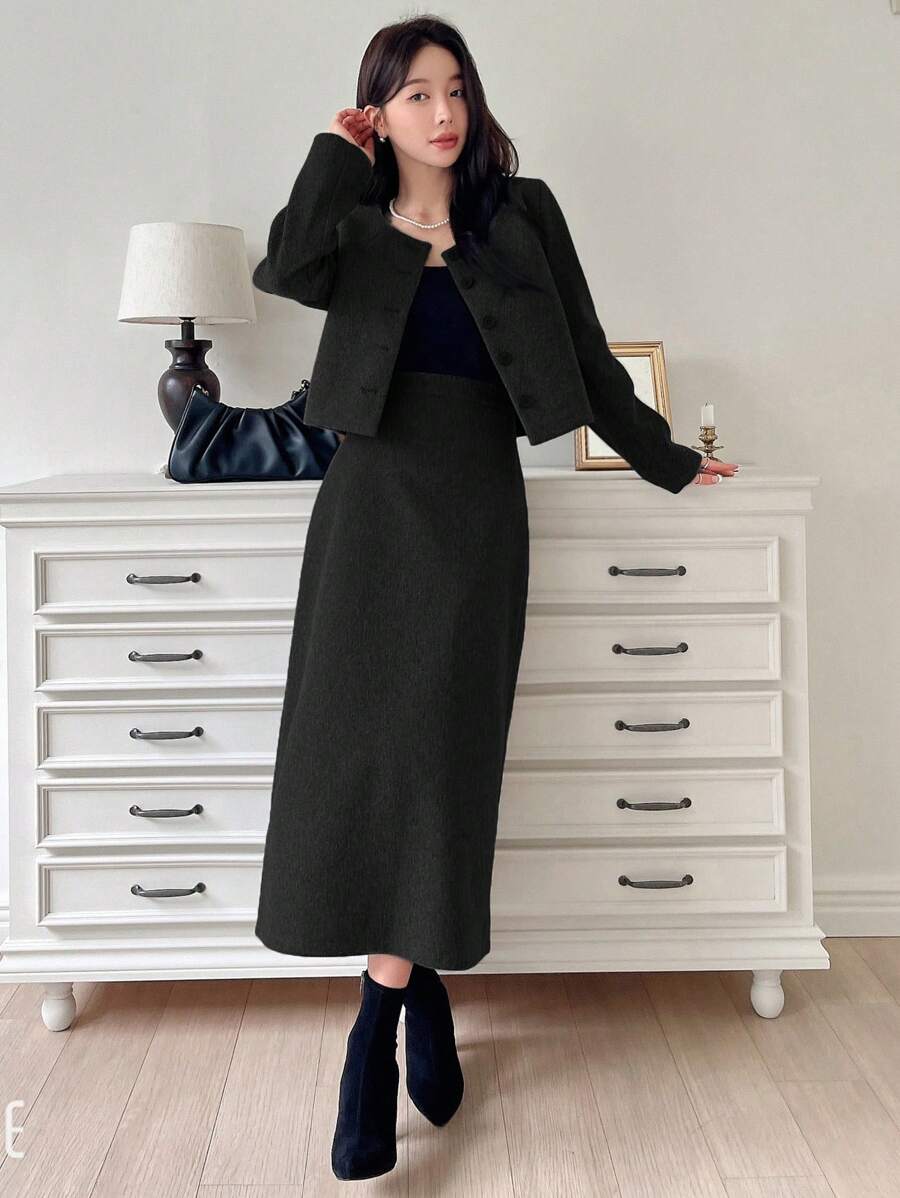 DAZY 2pcs Women Elegant Autumn New Arrival Set Two-Piece Outfits