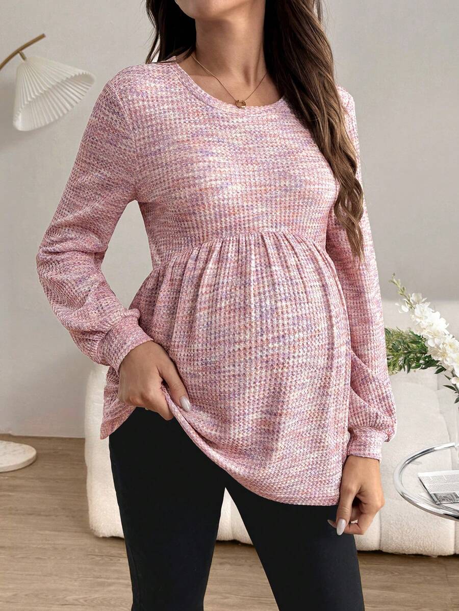 SHEIN Maternity Long Sleeve Tee, Casual And Fashionable For Everyday Wear
