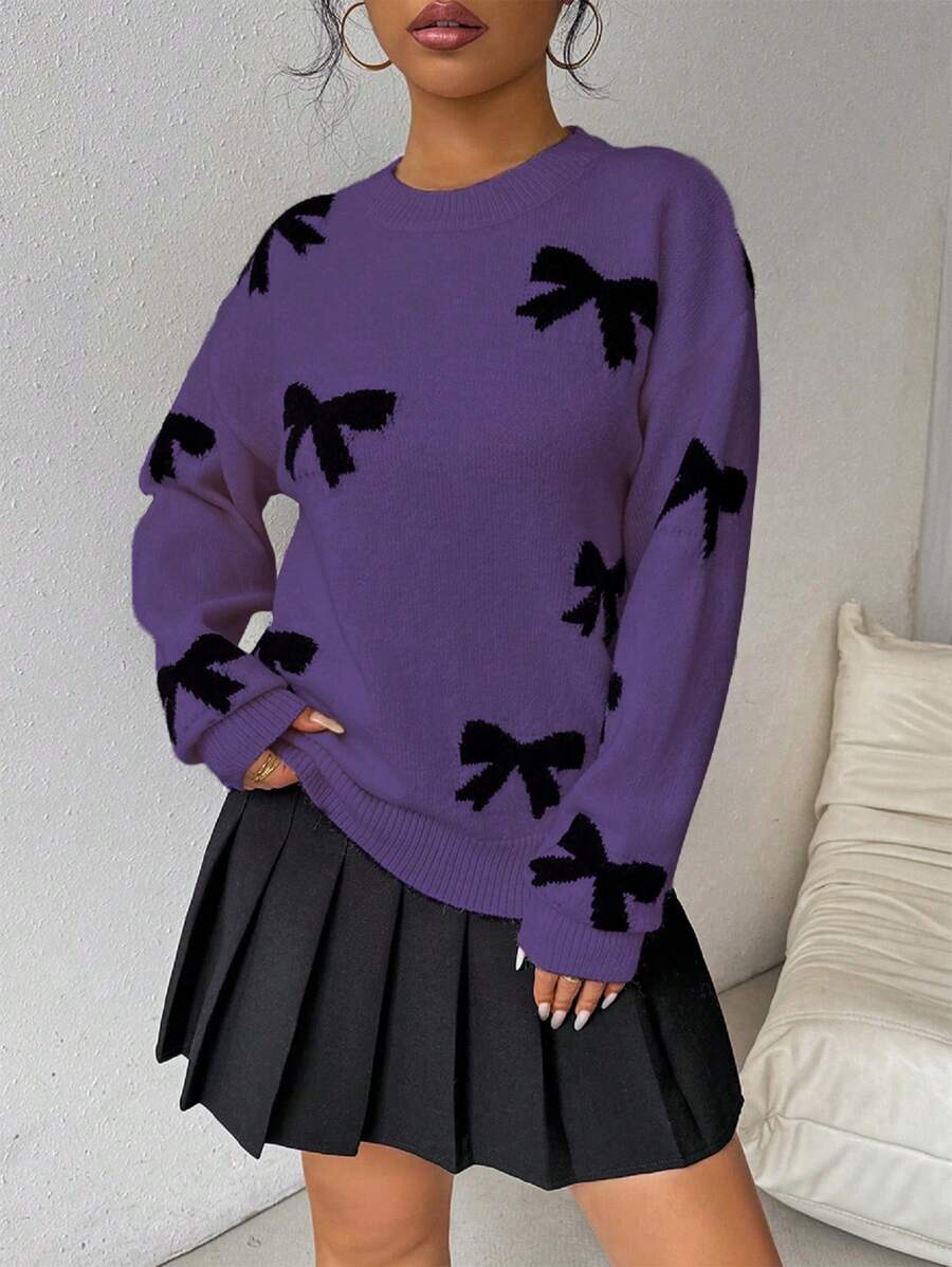 Chiquease Women's Bow Detail Pullover Sweater, Casual & Fashionable For Everyday