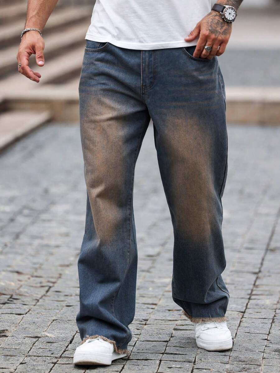 Manfinity EMRG Men's Casual Denim Jeans, Minimalist Fashion For Everyday Wear