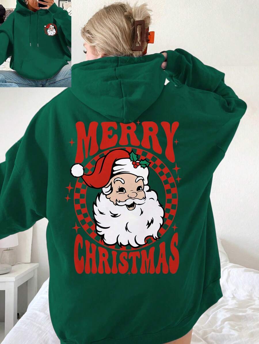 INAWLY sweat-shirt à capuche décontracté avec imprimé de Noël pour femme