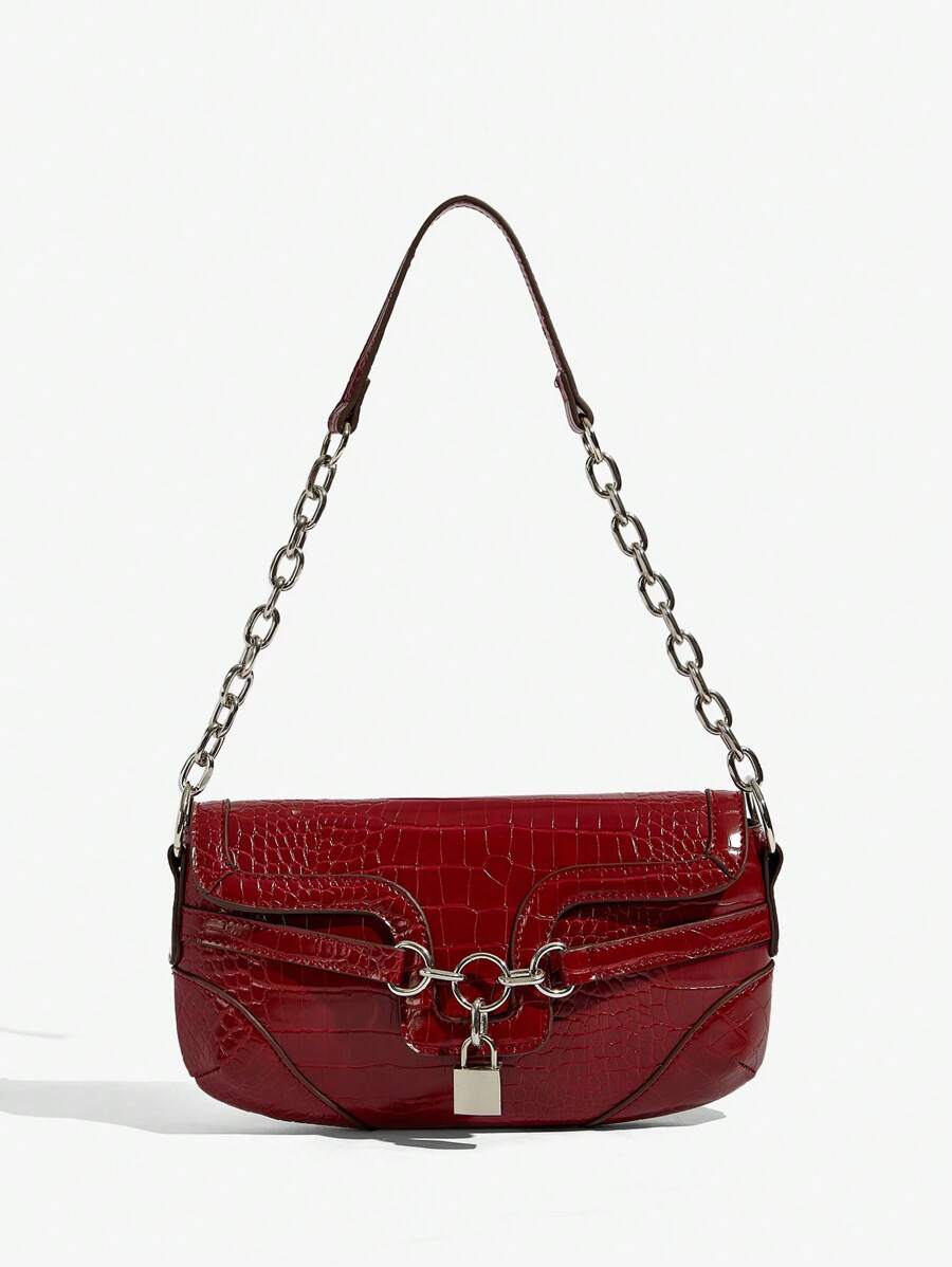 SHEIN ICON Gepersonaliseerde schoudertas, hobotas, met een Y2K-kettingdecoratie en een afbeelding van een Hot Babe voor dames