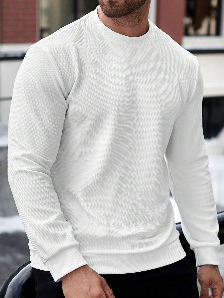 Manfinity Homme Sudadera casual de talla grande para hombre, de unicolor, para primavera