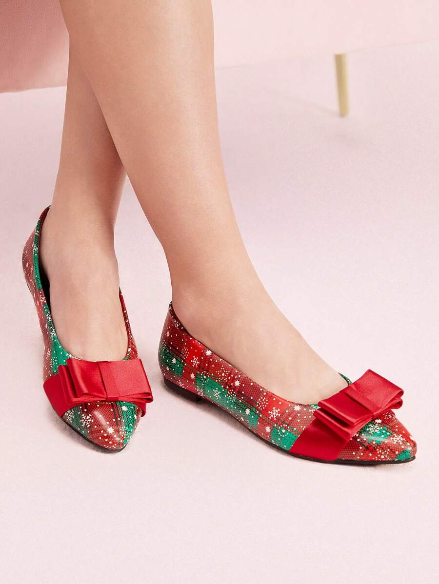 CUCCOO DOLLMOD Red Butterfly Decor Women Fashionable Elegant Commuting Flat Shoes Valentines