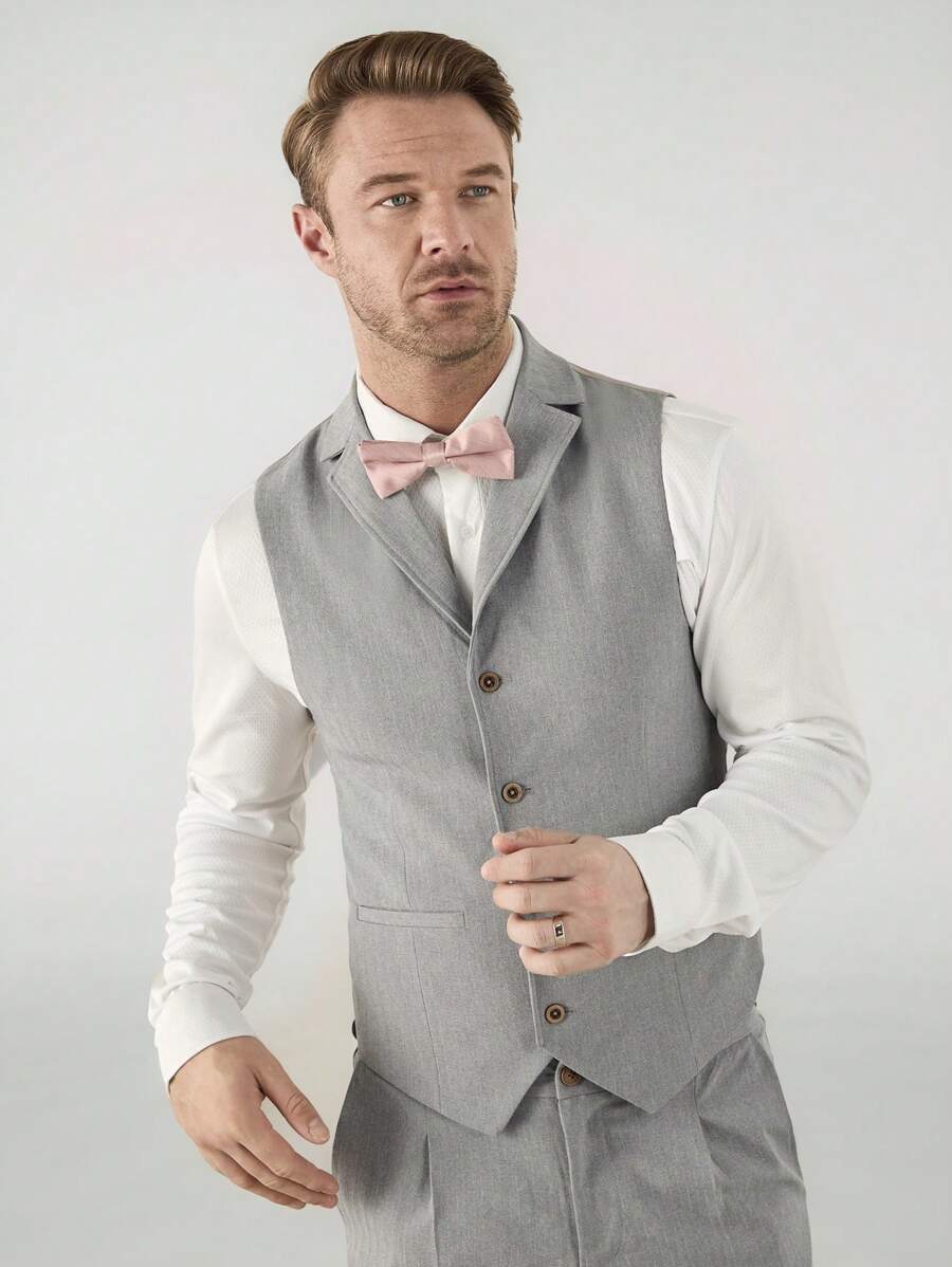 Manfinity VCAY Men's Woven Casual Lapel Suit Vest