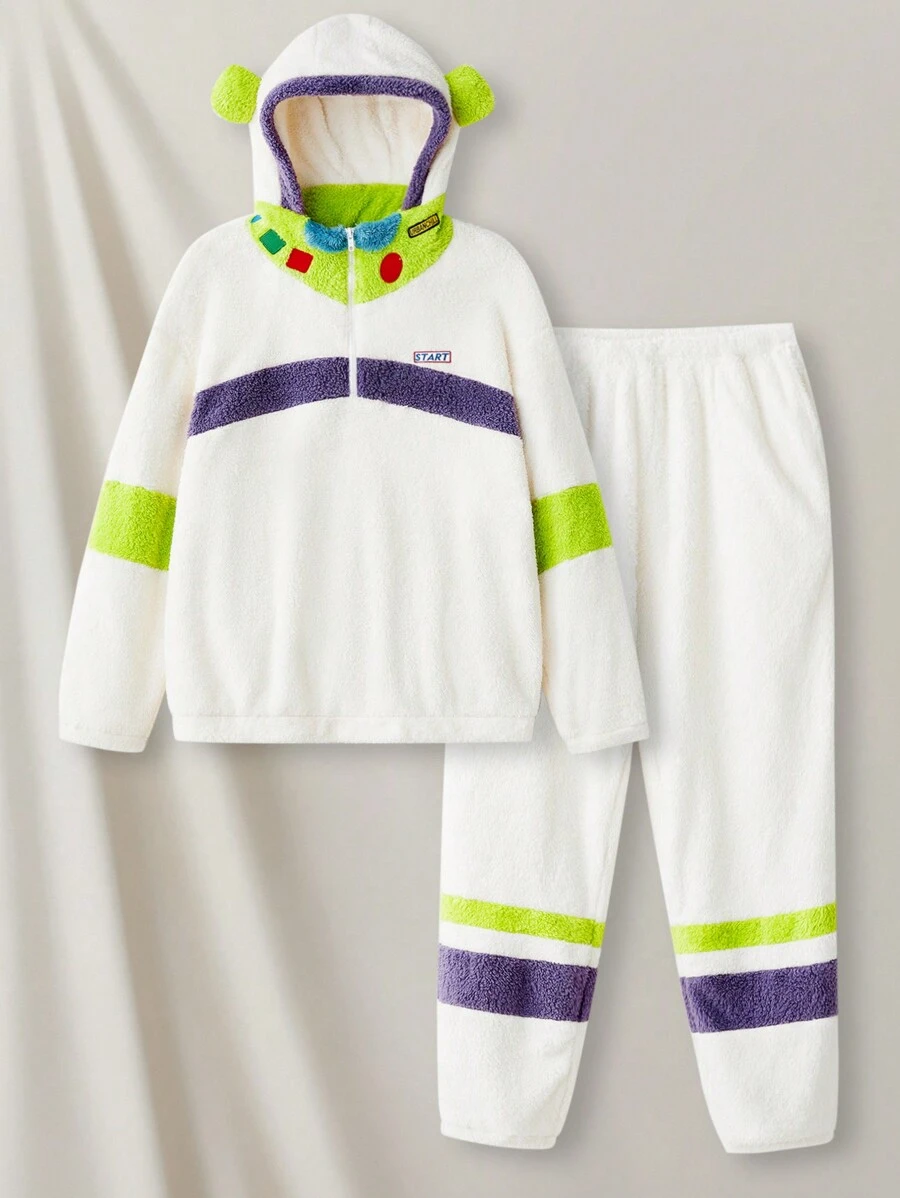 Manfinity VCAY 2pcs Men's Knit Casual Hooded Sweatshirt With Drawstring Waist And Ankle Cuff Pants Set