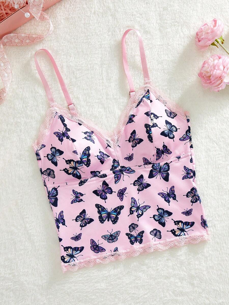1 pièce Brassière style camisole avec imprimé papillon pour adolescentes Y2K