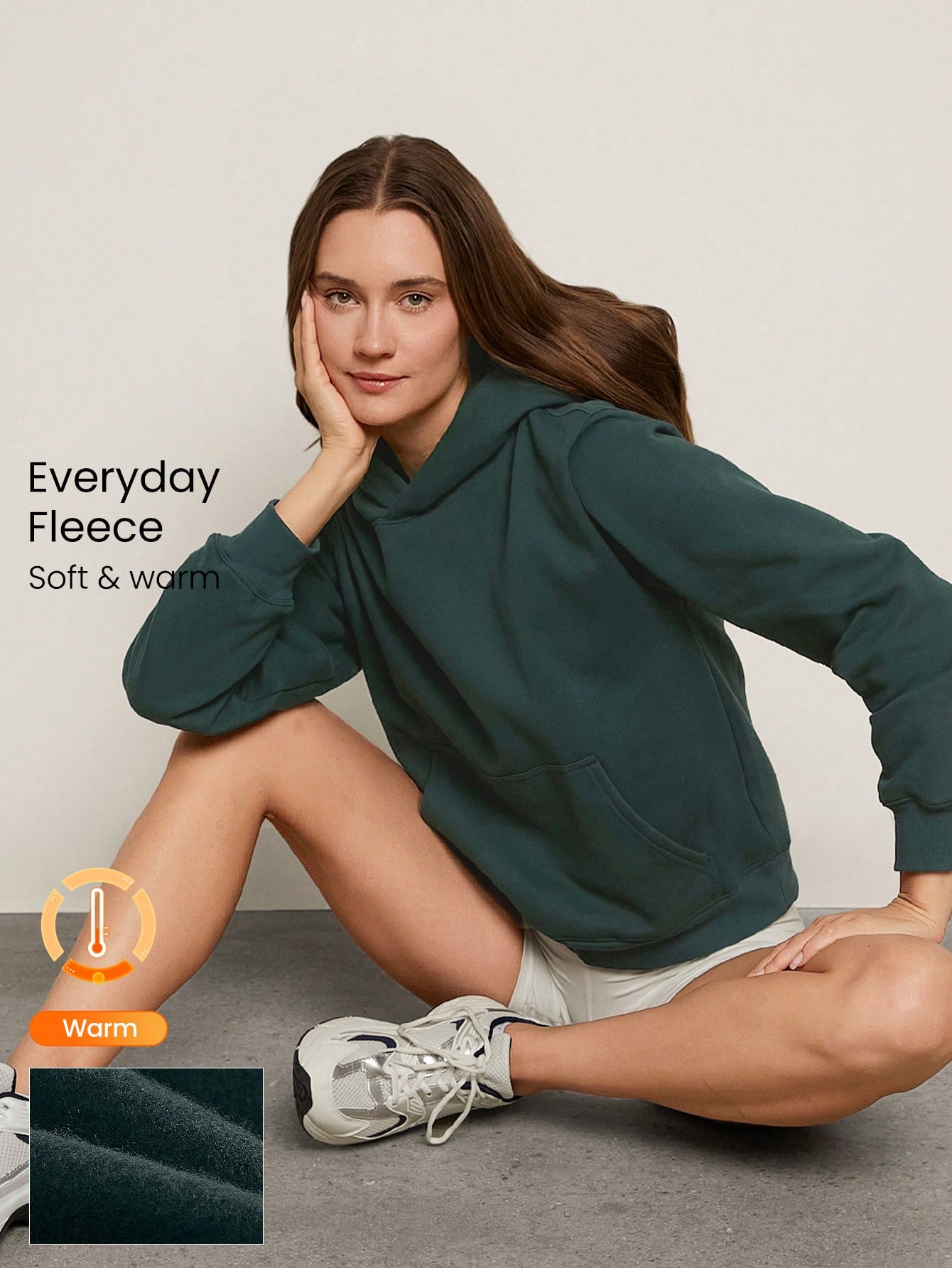 毎日着れるフリースベーシックカンガルーポケットパーカー｜Glowmode