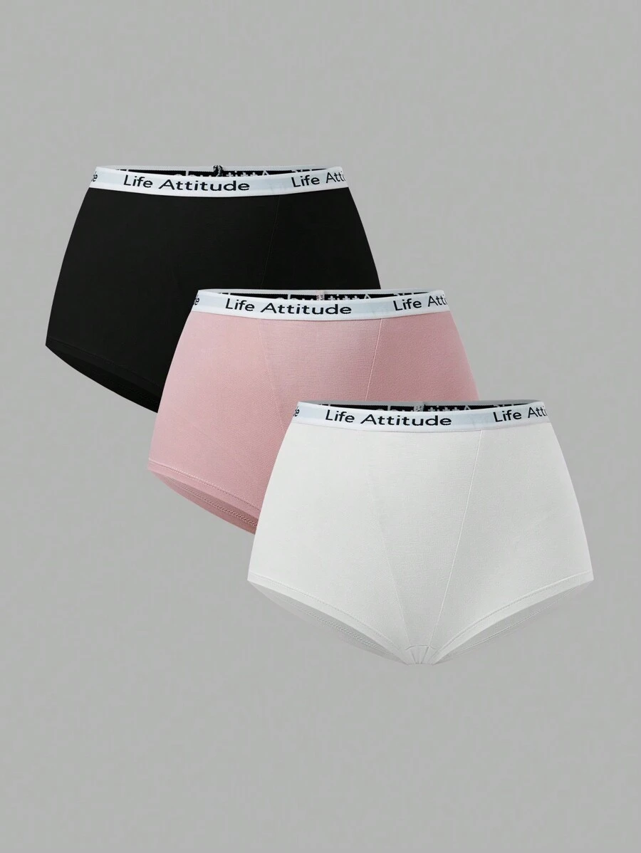 EasyFave 3 Stücke Damen Slip mit elastischem Bund, Lässig