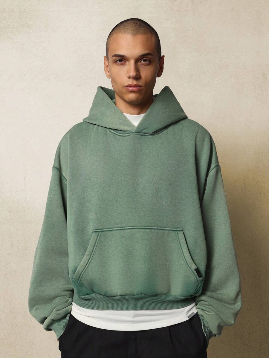 SUMWON Oversized Crop Pullover Hoodie Classic Kangaroo Pocket Sweatshirt Casual Spring Fall Athletic Wear Premium Quality Soft Comfort Weekend Loungewear