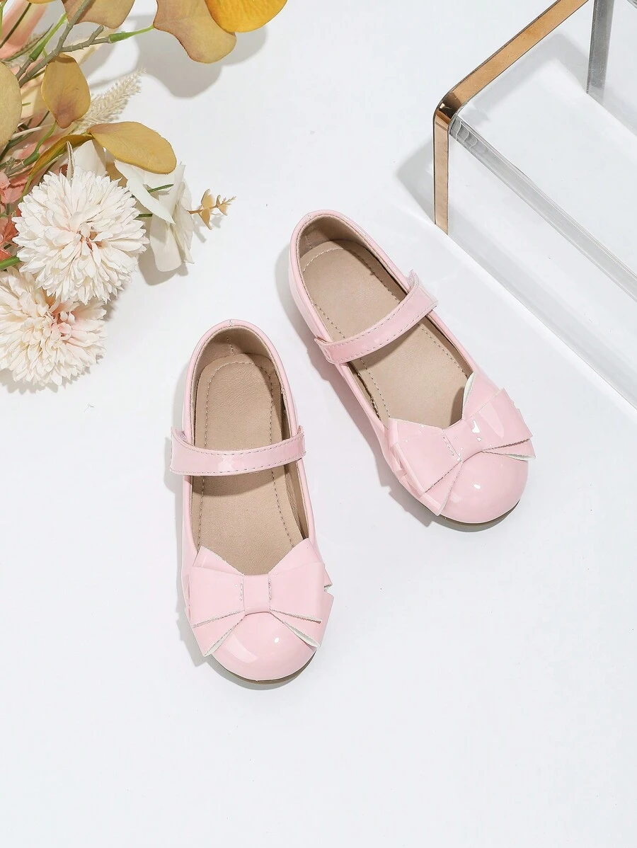 Girls' Spring/Autumn New Black Bow Ballet Flats, Fashion School Style Performance Shoes