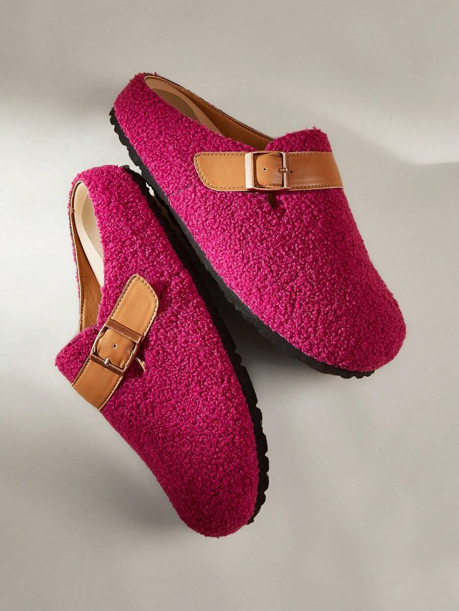 Solecia Dames effen kleur metalen decor eenvoudige casual platte schoenen voor Kerstmis en Nieuwjaar vakantiesfeer herfst en winter