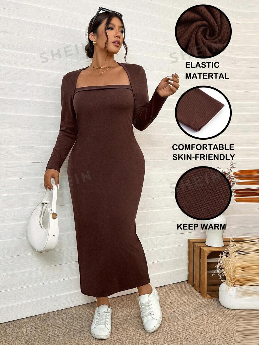 Calvaya Vestido largo de mujer talla grande de terciopelo cálido y elegante con escote en V, sexy, para Navidad