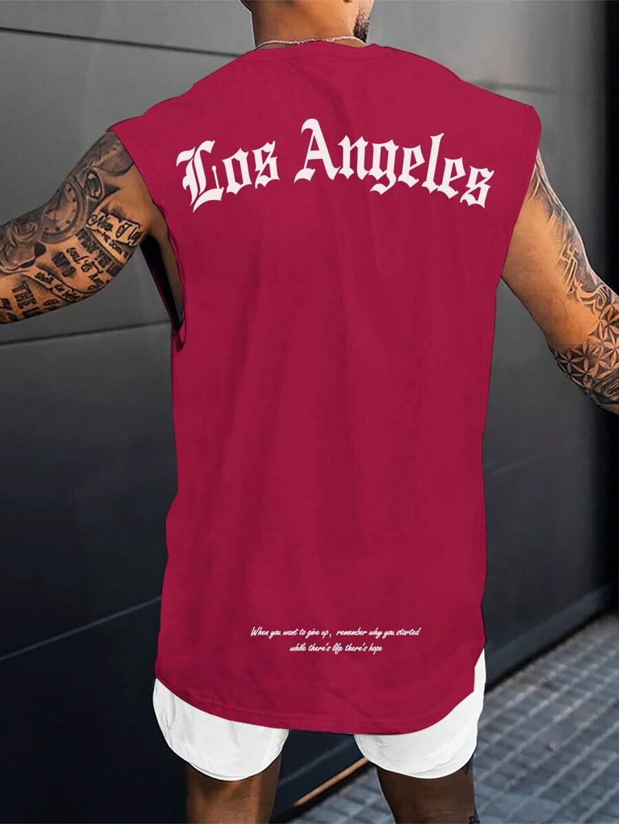 Manfinity LEGND Men's Letter Print Round Neck Casual Versatile Vest