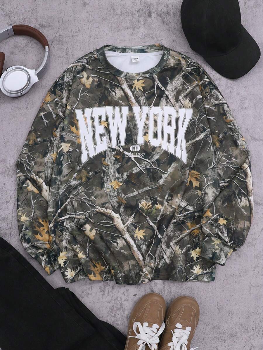 SHEIN Teen Girl Fall/Winter Y2K Graphics Stretchy Off The Shoulder Sweatshirt