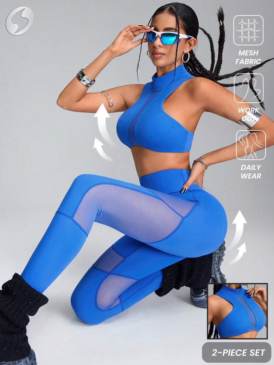 Innovista Damen Lässig Sportanzug mit Stehkragen ärmelloses Top und Hose