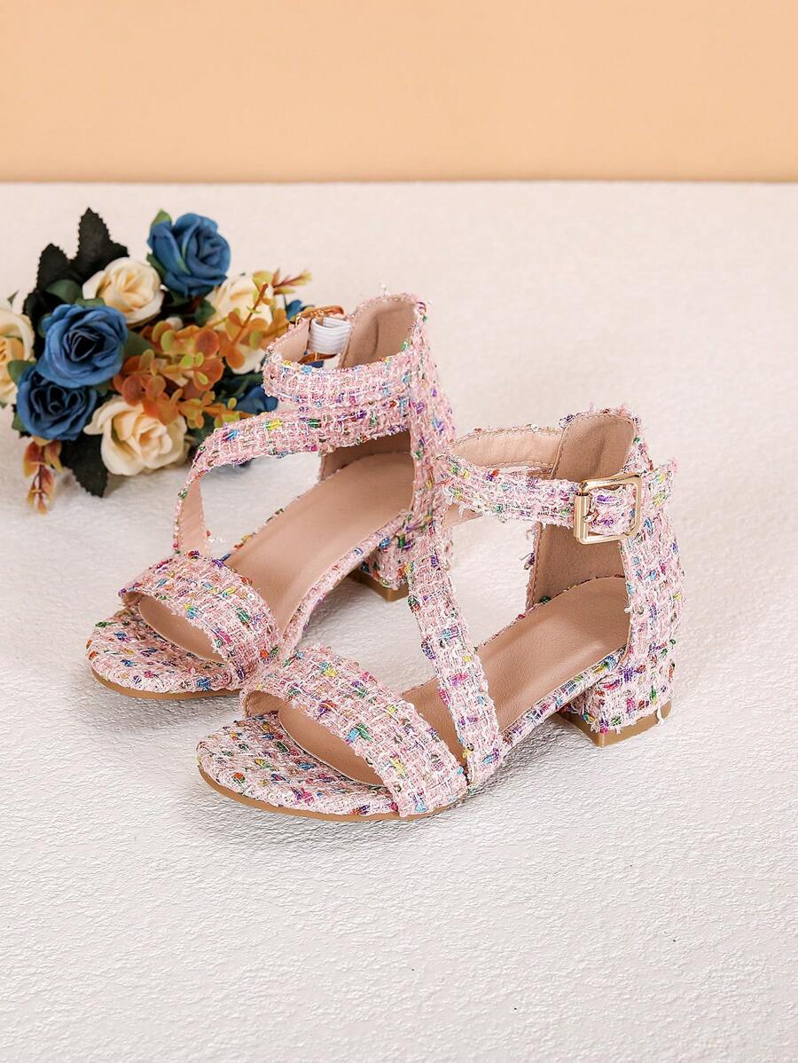 1 Pair Fashionable & Elegant Luxury Girl's High Heel Sandals, Versatile