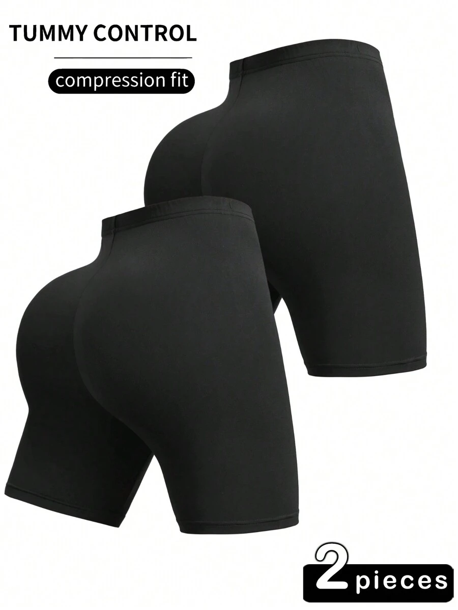 SHEIN Sport Studio 1 Pack Women's Solid Color High Waist Casual Fitness Sports Shorts Spandex Short