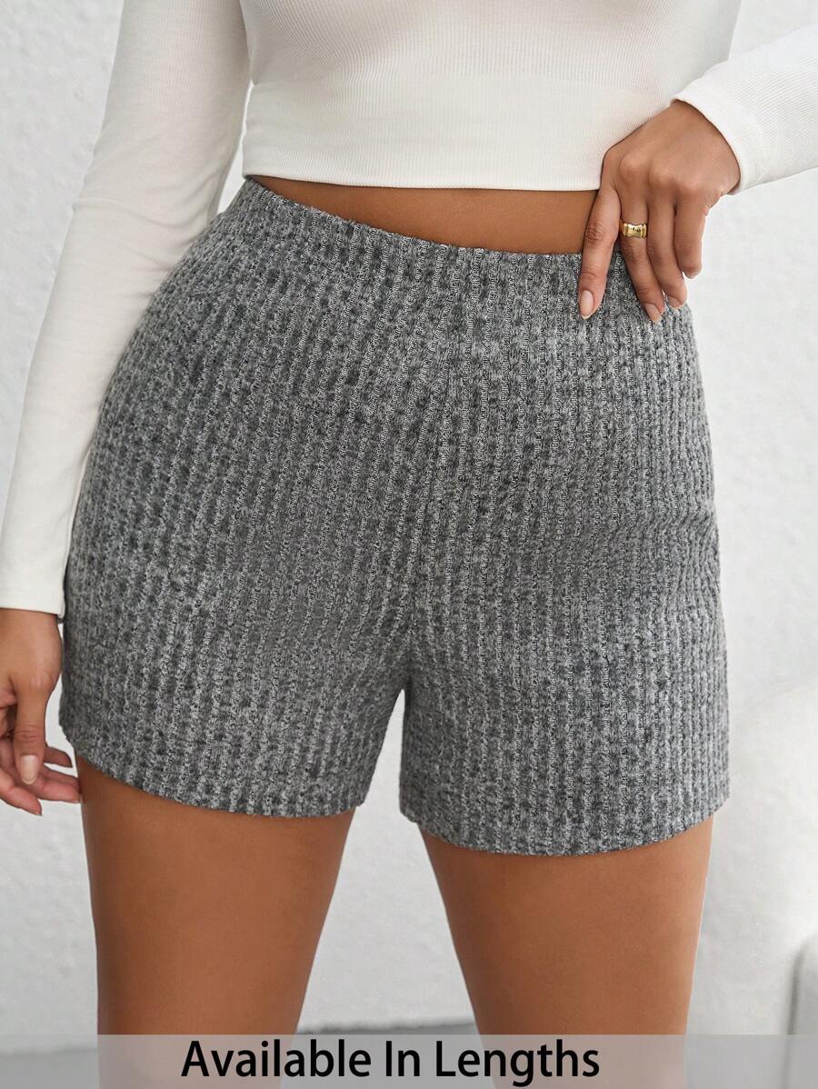 SHEIN Tall CURVE Letni strój: melanżowe dzianinowe spodenki motocyklowe