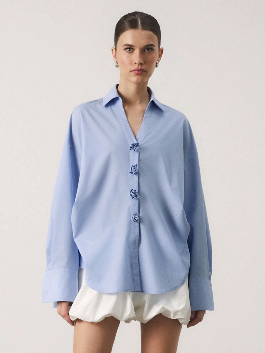 SURIMA Women's Blouse, Business Casual Woman, Office Siren Outfits, Blogger Same Style, Old Money Style, 3D Rose Design, Valentine's Day