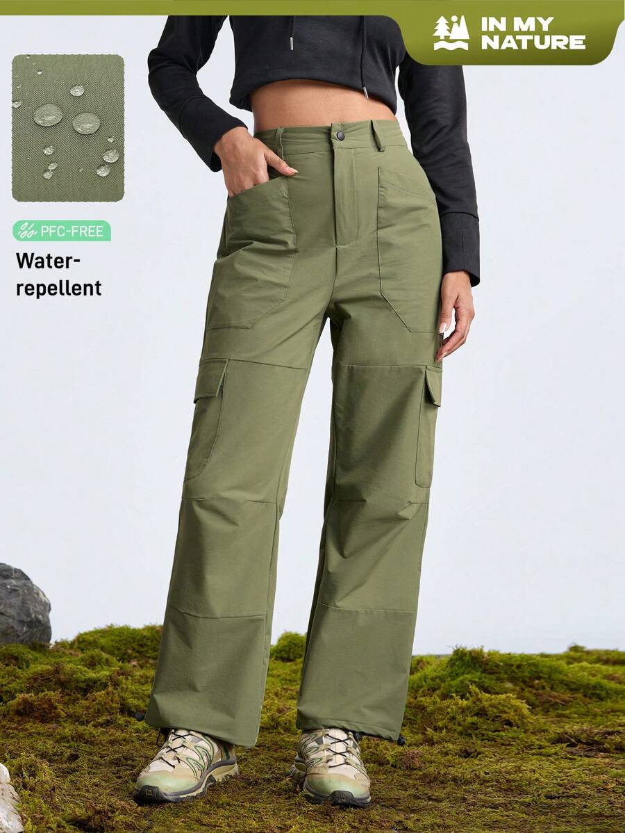 In My Nature Pantalones impermeables para mujer, para senderismo al aire libre, camping, ir al trabajo, sin tratamiento con flúor, pantalones cargo