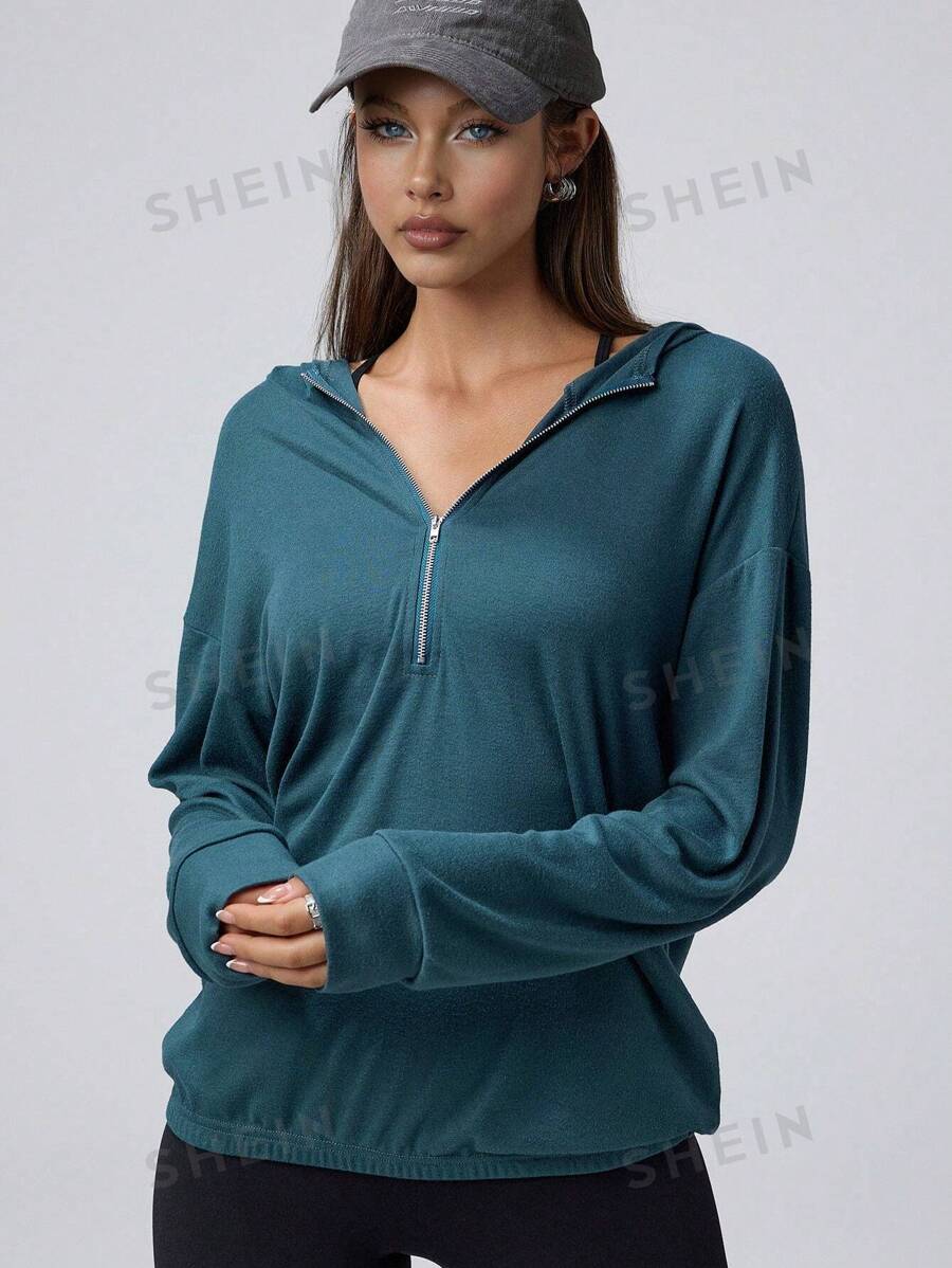 Flirla Sudadera con cremallera de manga larga y casual para mujer, simple y de moda para el uso diario