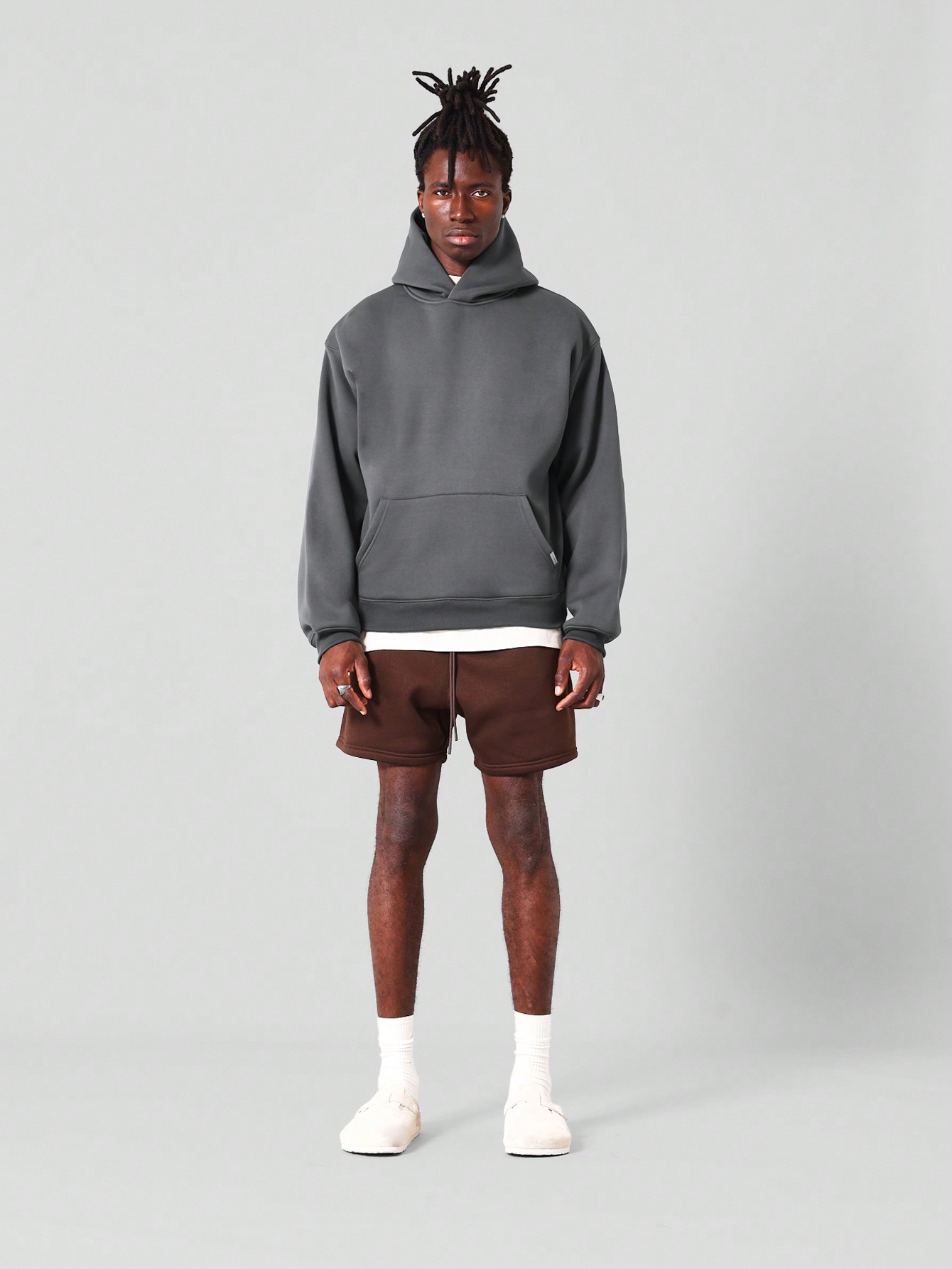 【in a row】[UNISEX] Dose Overfit Hood Box Fit Hoodie in Black | I Love Ugly US