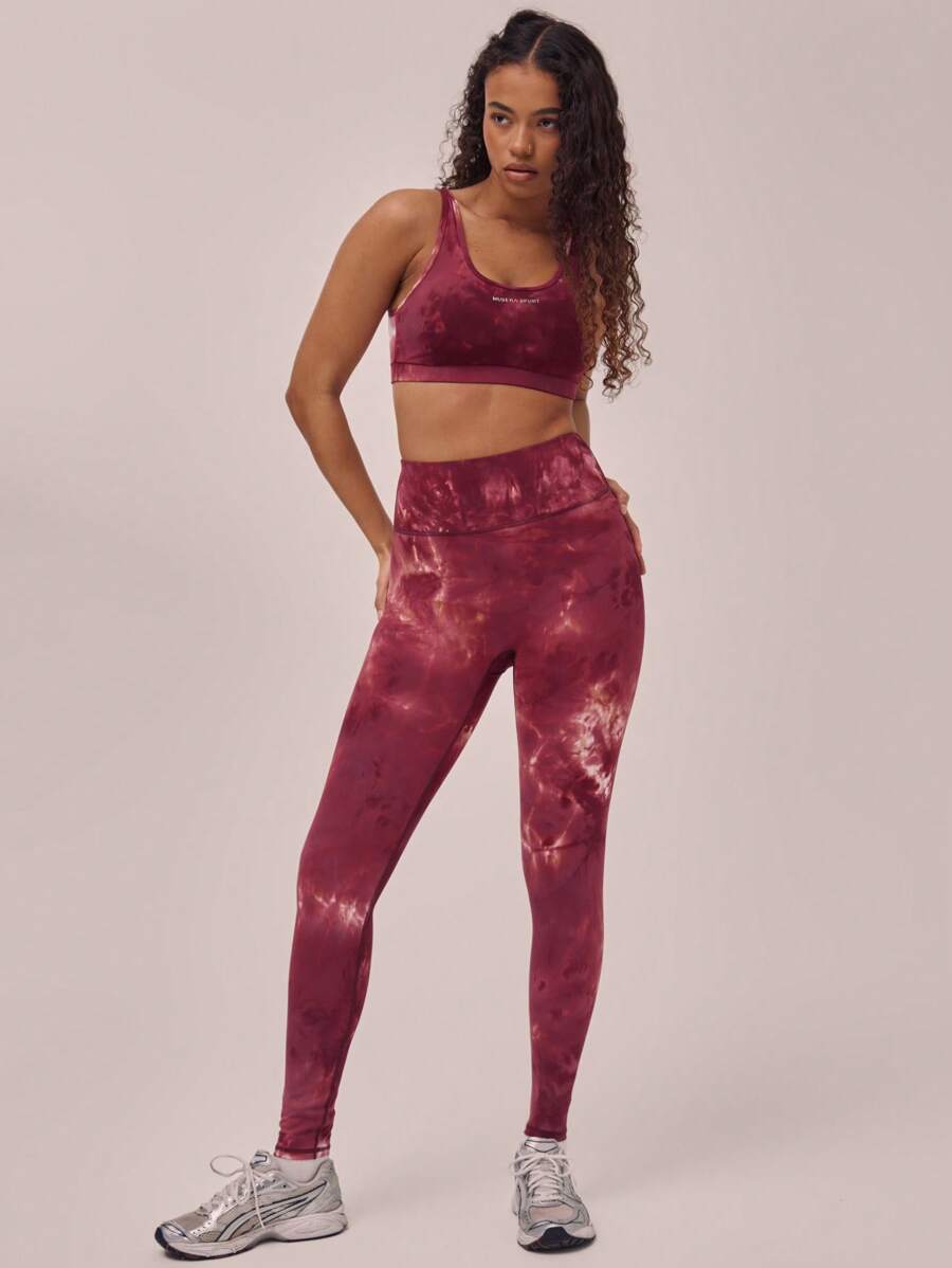 Musera Sport Leggings à taille épaisse teinture réactive, pour le padel, le tennis, le pickleball