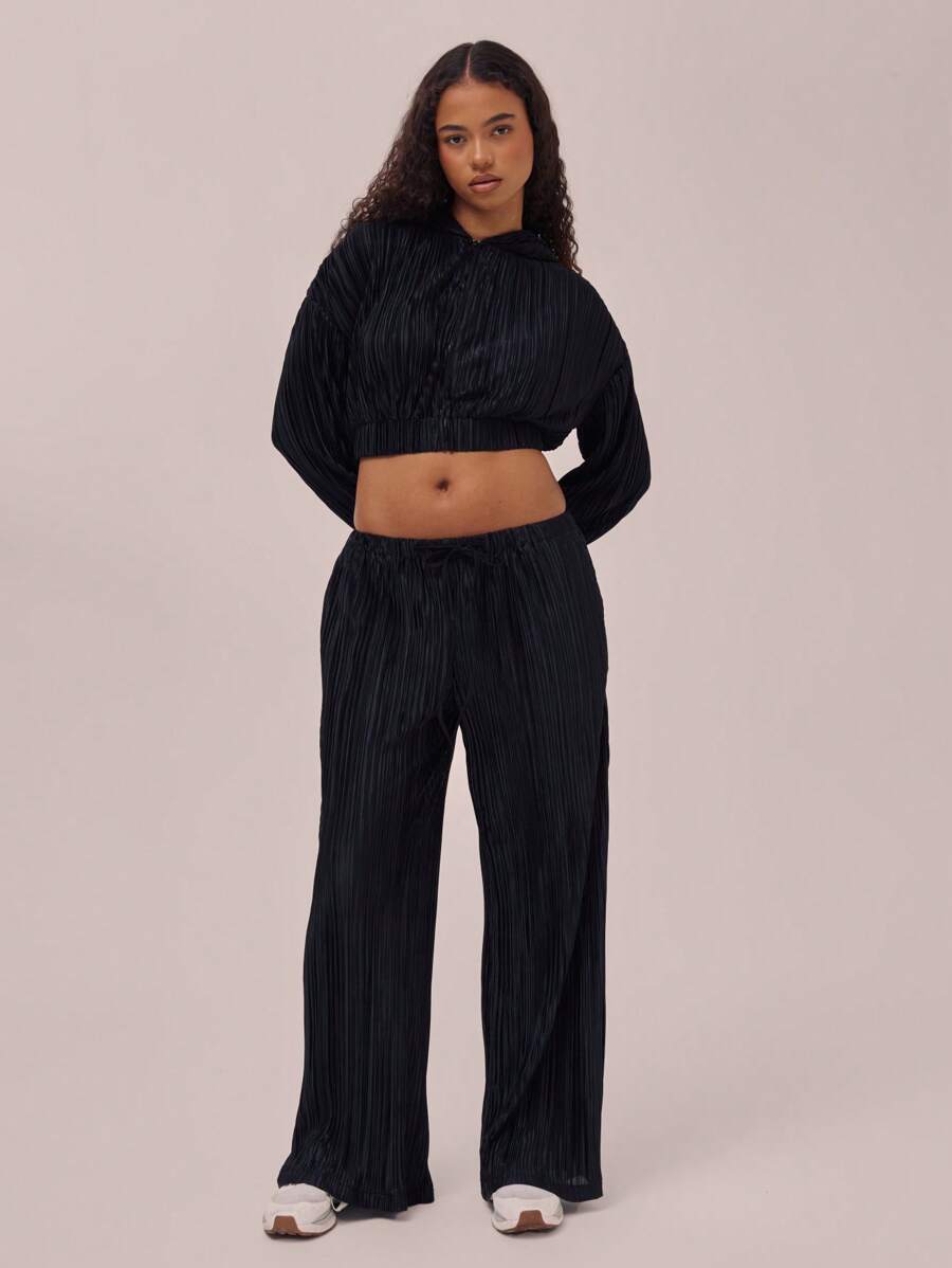 Musera Sport Plisse Wide Leg Trousers Elegant Spring Summer Sexy Vacation Beachwear Classy Casual, Padel, Tennis, Pickleball