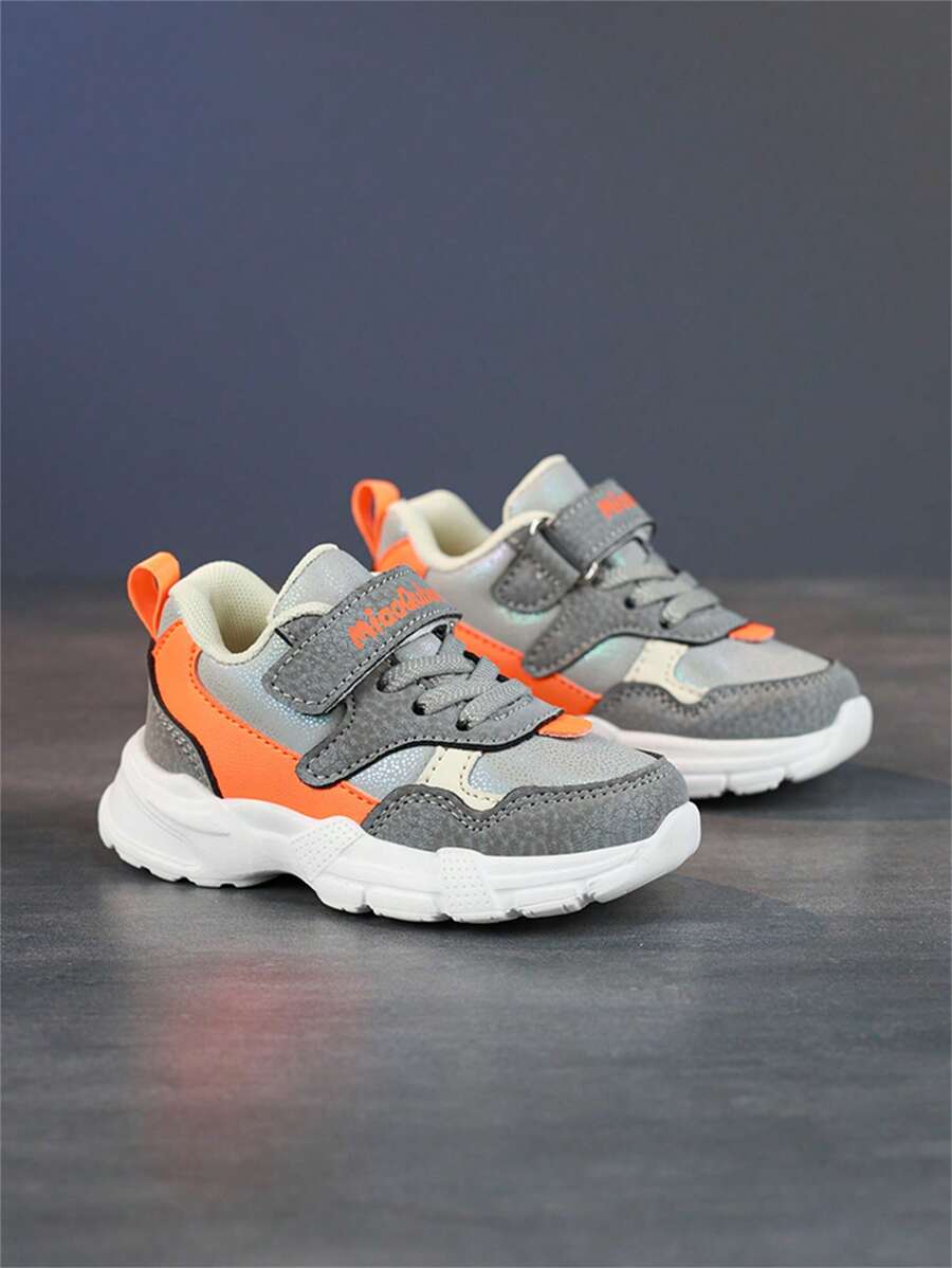 1 par de zapatillas de running para niños, zapatillas deportivas ligeras para niños pequeños, gris para niños