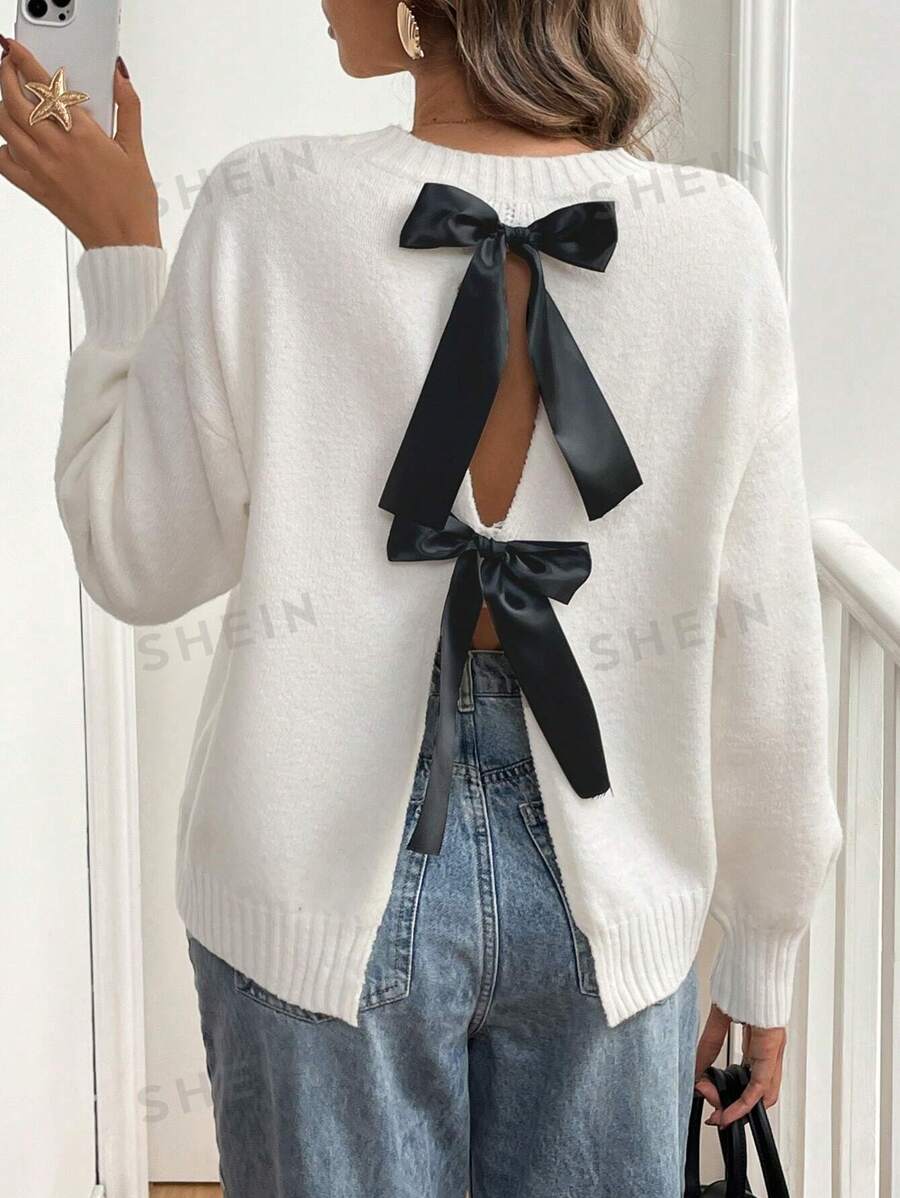 SHEIN Frenchy Camisa casual de manga larga con decoración de mariposa de bloques de color para mujer