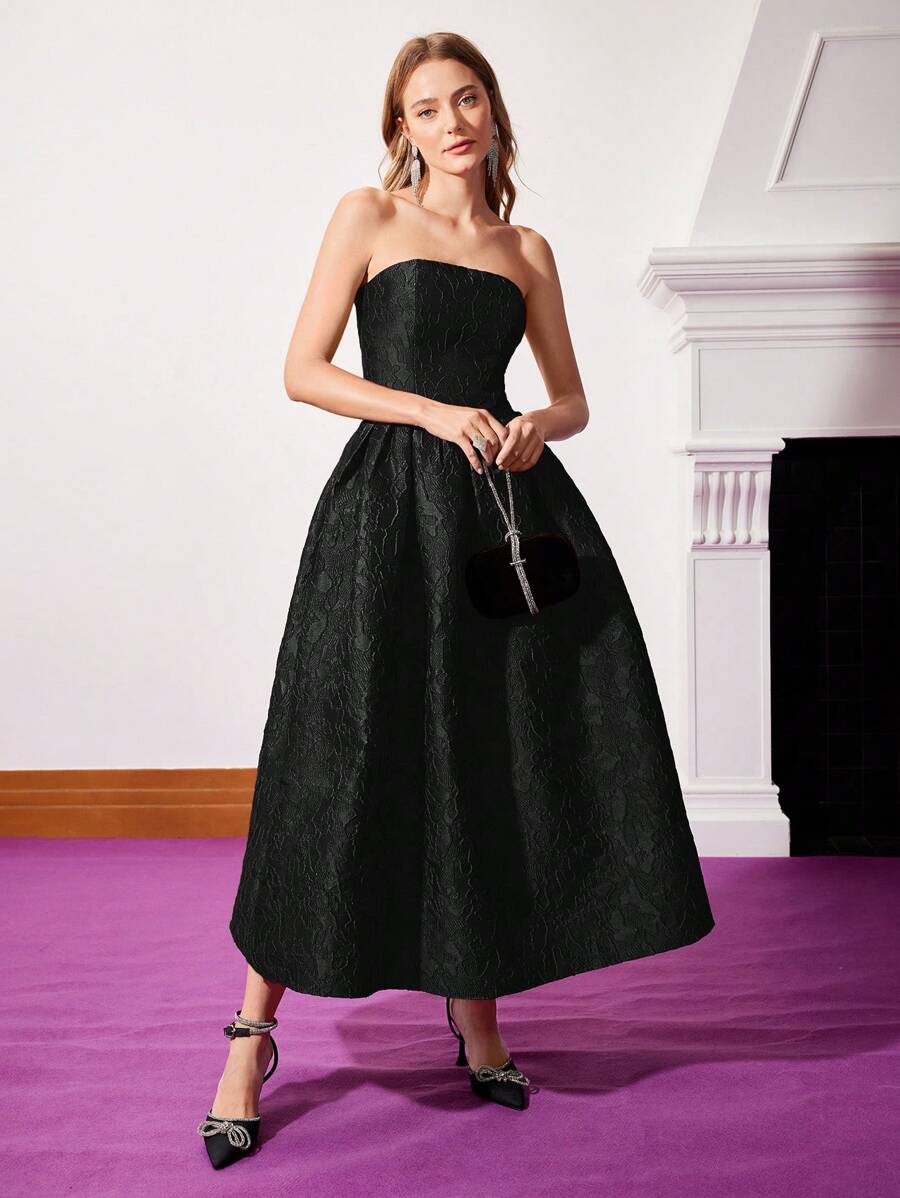 MOTF PREMIUM ROBE TUBE FRONCÉE JACQUARD