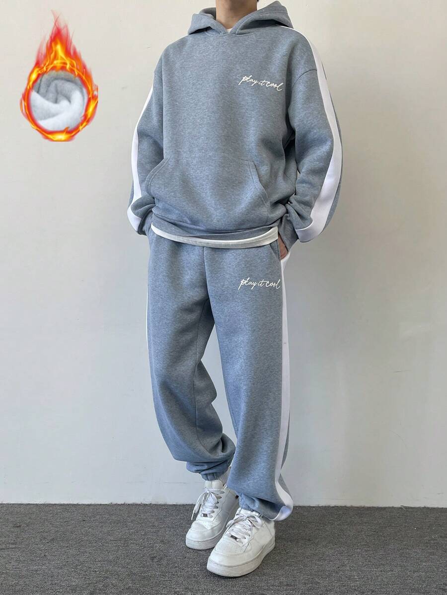 Manfinity EMRG Herenhoodie en broekset, minimalistische casual dagelijkse kleding