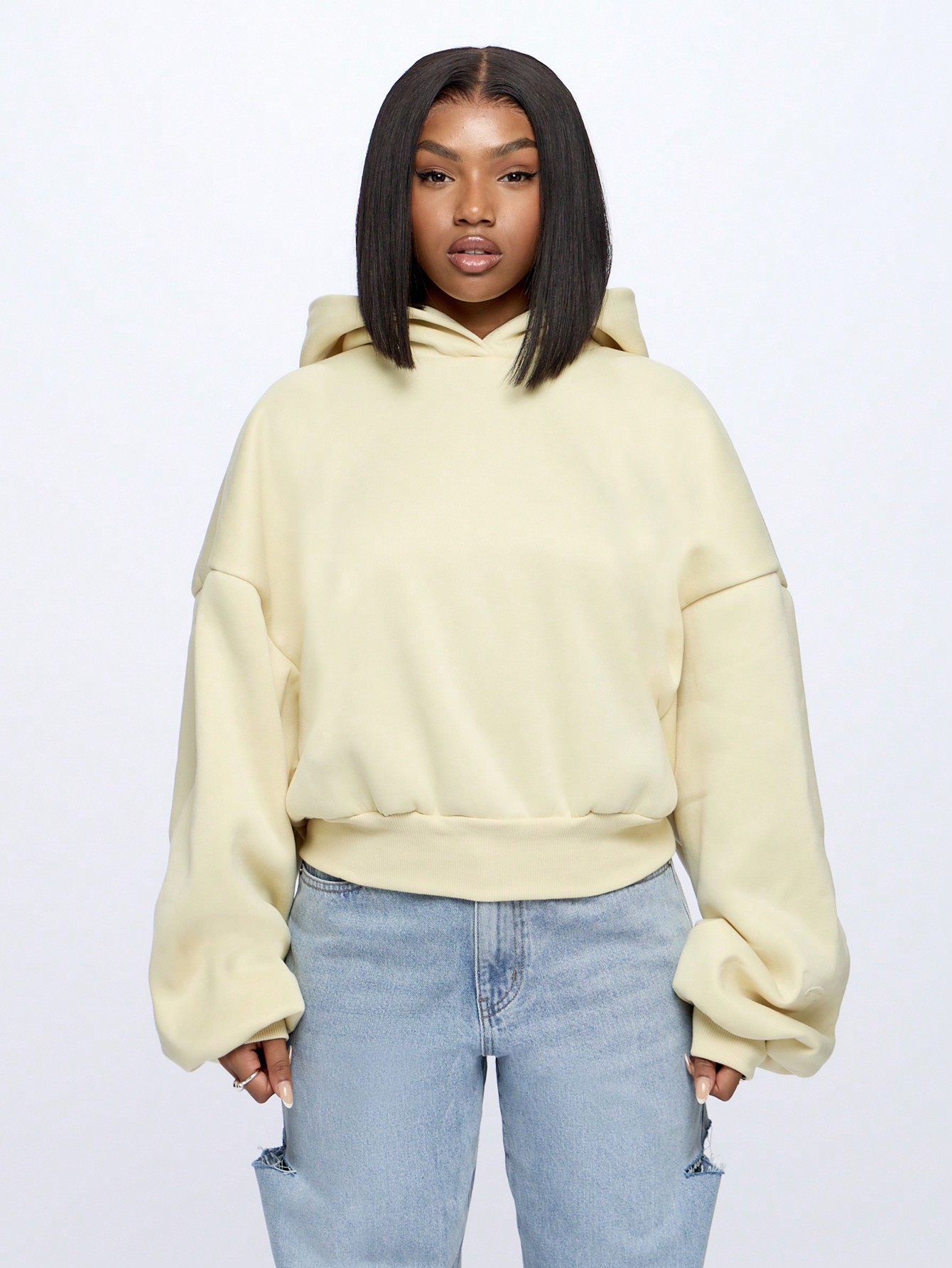 BALLOON CROPPED SWEATSHIRT - Tan marl | ZARA United States