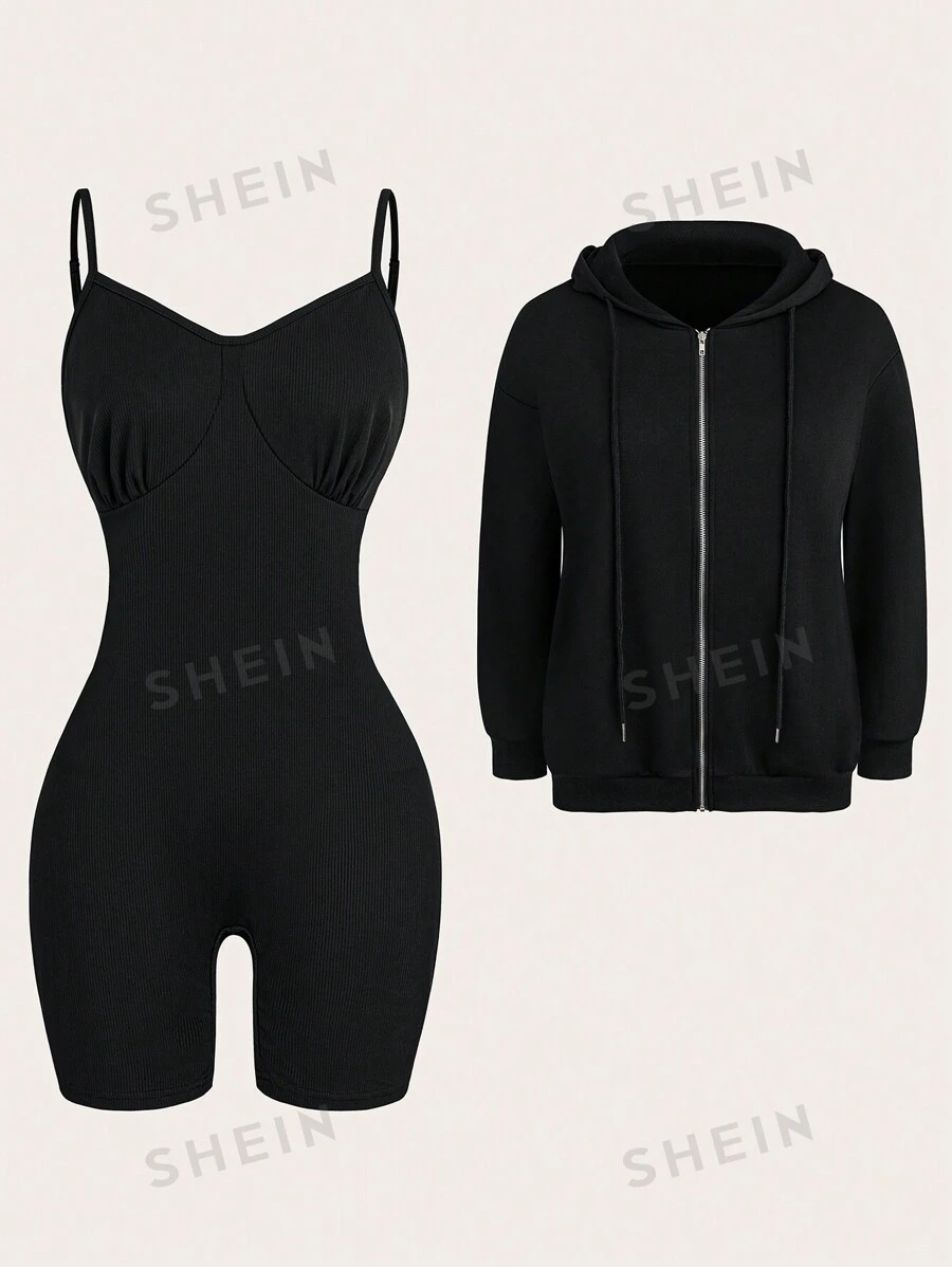 Flirla Set de 2 piezas Sudadera con capucha casual con pantalones a juego