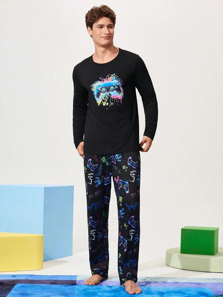 Happy Jammies Sudadera de manga larga con estampado de jugador para hombres
