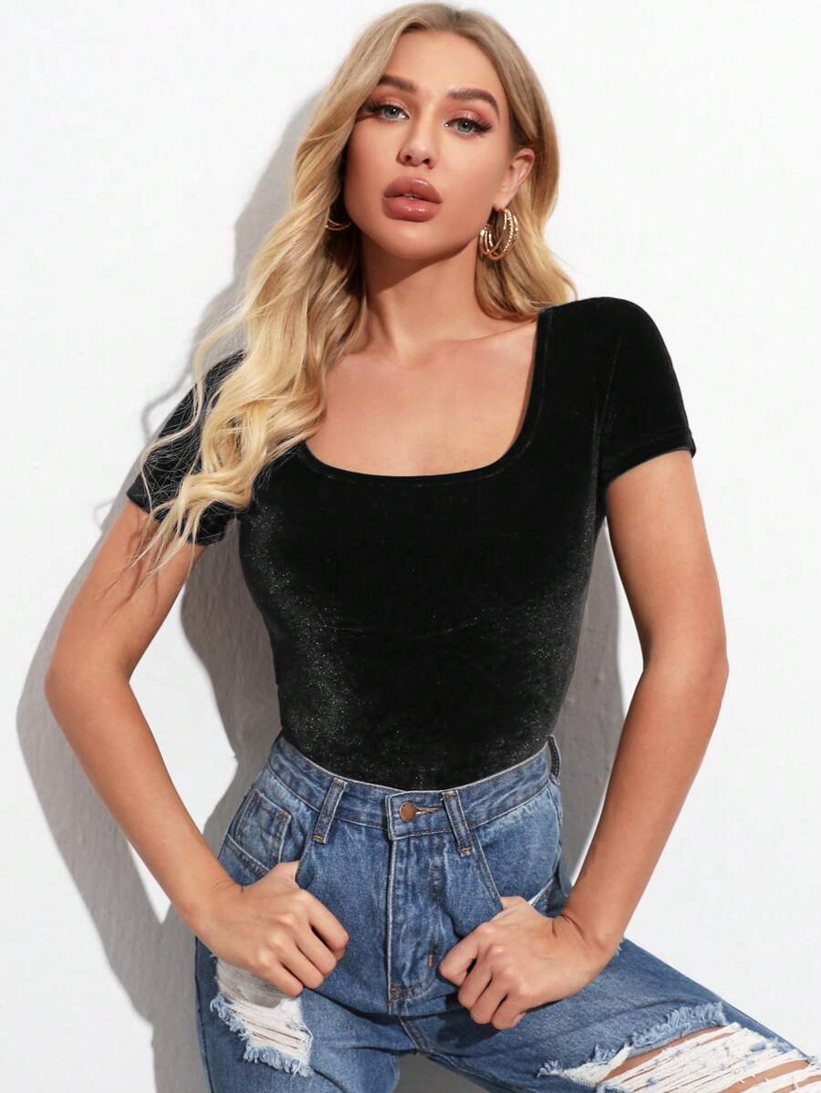Firerie Women's Solid Color Short Sleeve Casual Tops