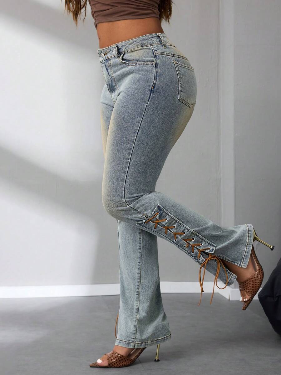 SHEIN SXY Women's Simple Fashion Casual Everyday Denim Jeans