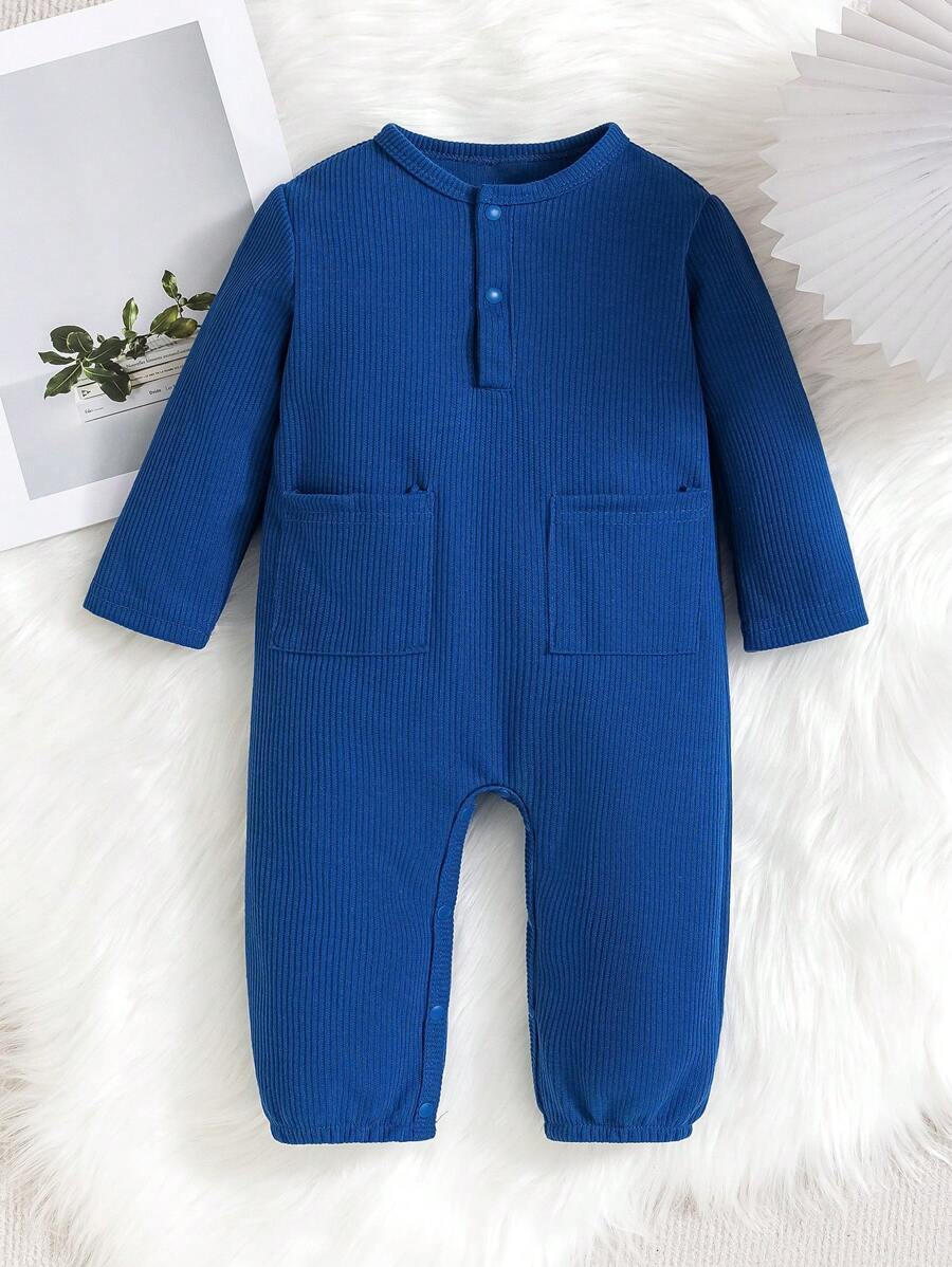 Baby Boys Thermal Lined Jumpsuit Outfit, All-In-One Coverall Romper For Autumn/Winter, Outdoor Play & Loungewear
