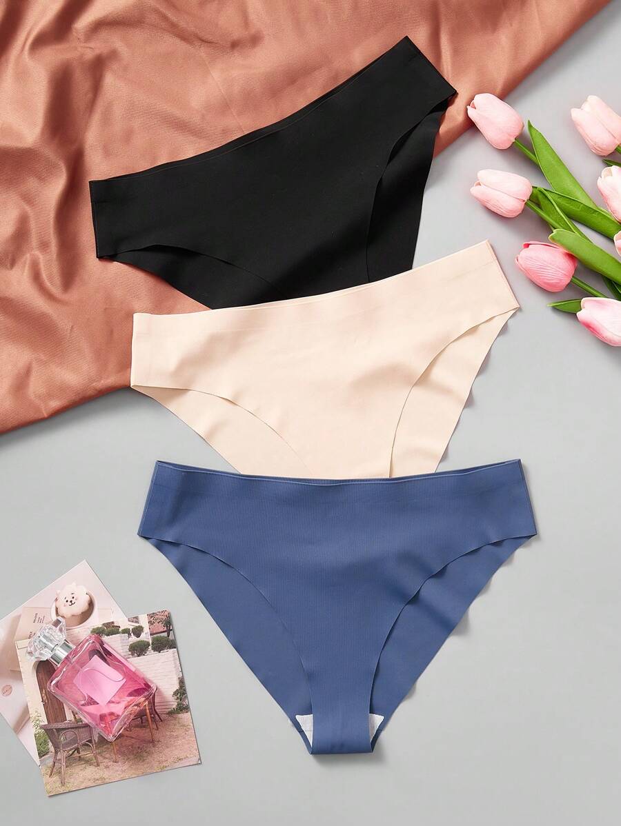 SHEIN Paquete de 3 bragas triangulares suaves y cómodas para adolescentes