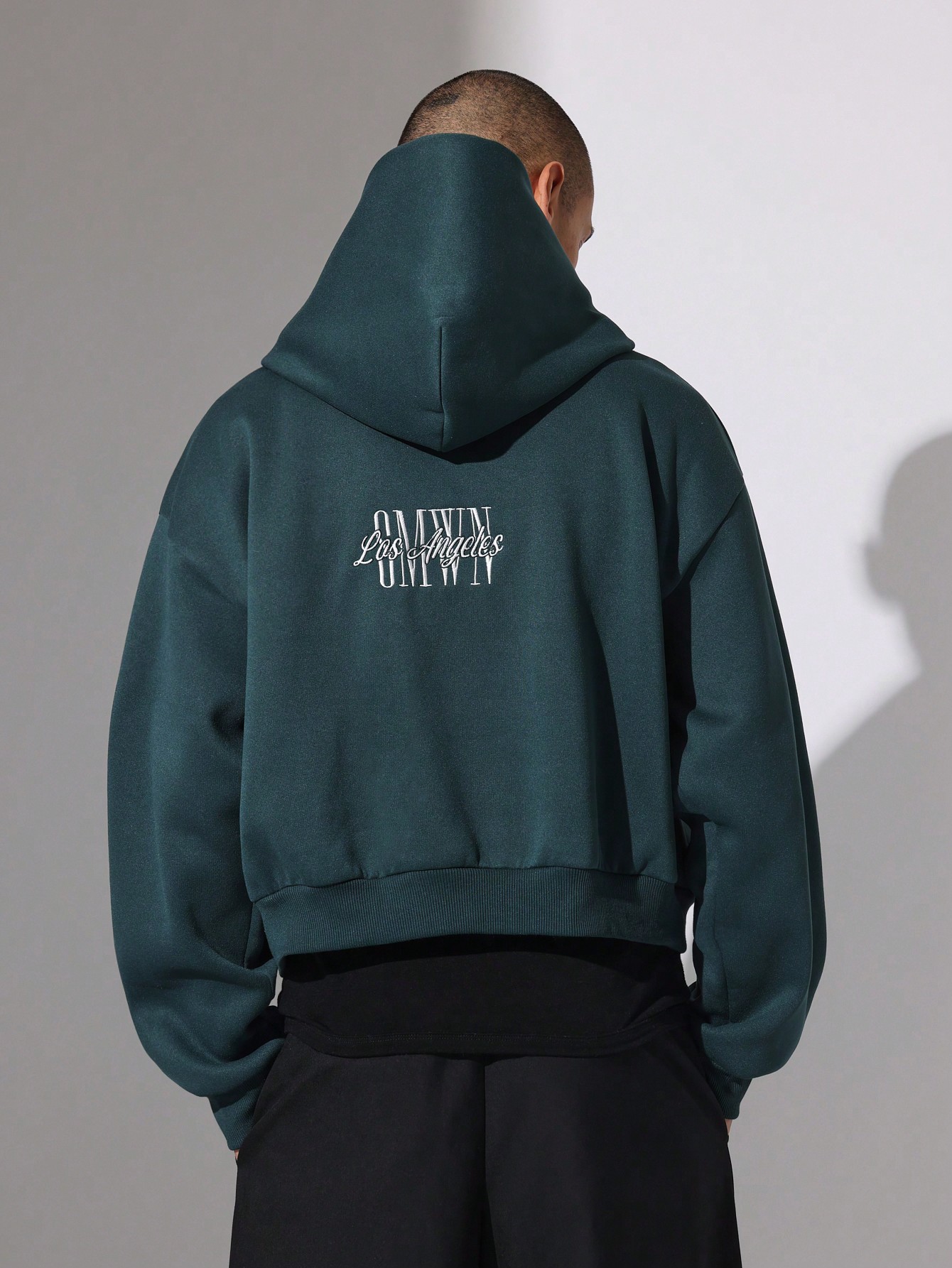 Zip Up Cropped Hoodie Heavyweight Winter Casual Sport