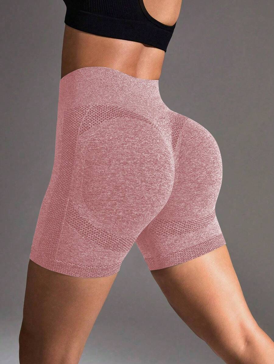 SHEIN Sport Studio Vrouwen Hoge Taille Eenvoudige Getailleerde Sport Shorts, Casual Dagelijkse KledingVrouwen Sweat Short, Gym Short, Biker Short