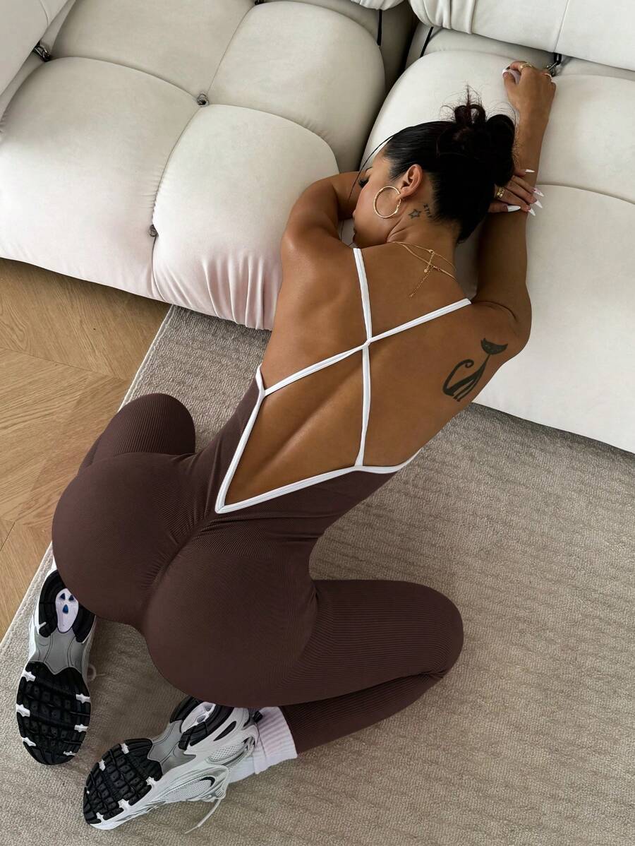 Slayoga Tuta senza cuciture da donna per yoga, allenamento in palestra, abbigliamento da palestra per donne