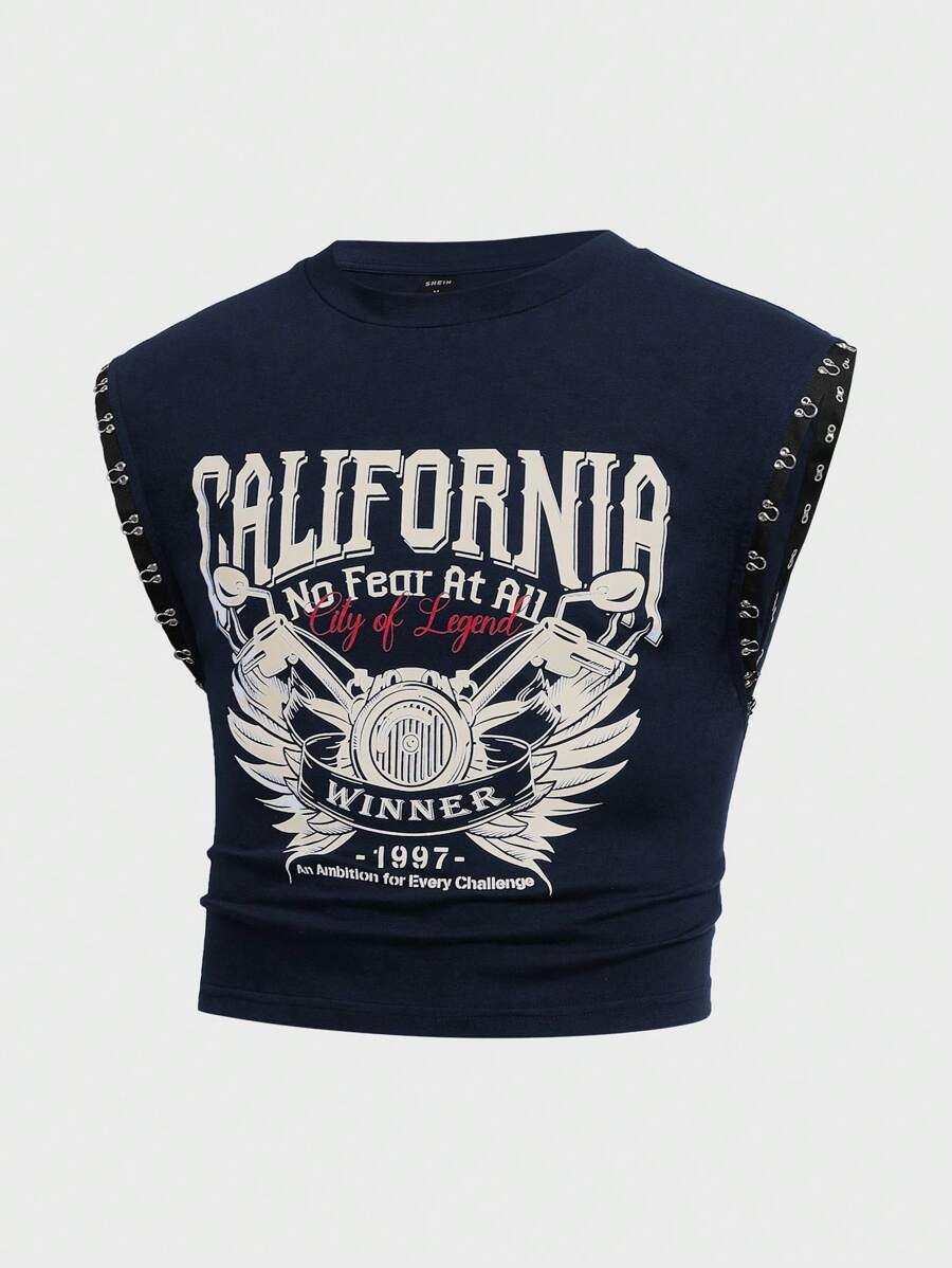FeverCity Regata Masculina de Gola Careca com Impressão de Letra Simples, Uso Casual do Dia a Dia